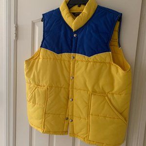 Vintage Swingster Men's Vest. Blue and Yellow, Size XL.